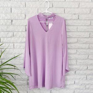 New with tags Lush Choker Bell Sleeve purple medium mini Dress